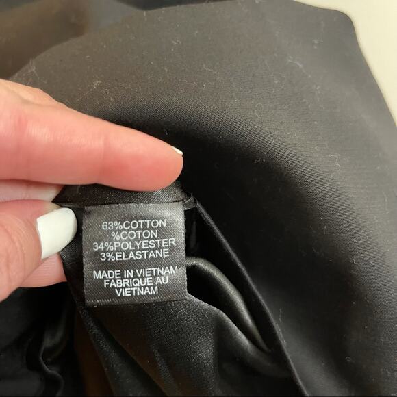 Tahari Black Off the Shoulder Pleated Neckline Dress - Picture 9 of 11